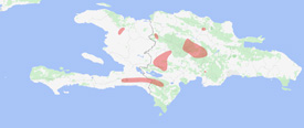 Range map of Anolis aliniger